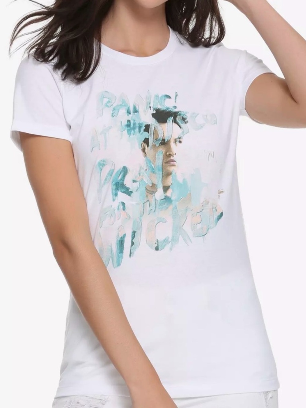 NWT Hot Topic Panic! At The Disco Pray For The Wicked White T-Shirt Size Large